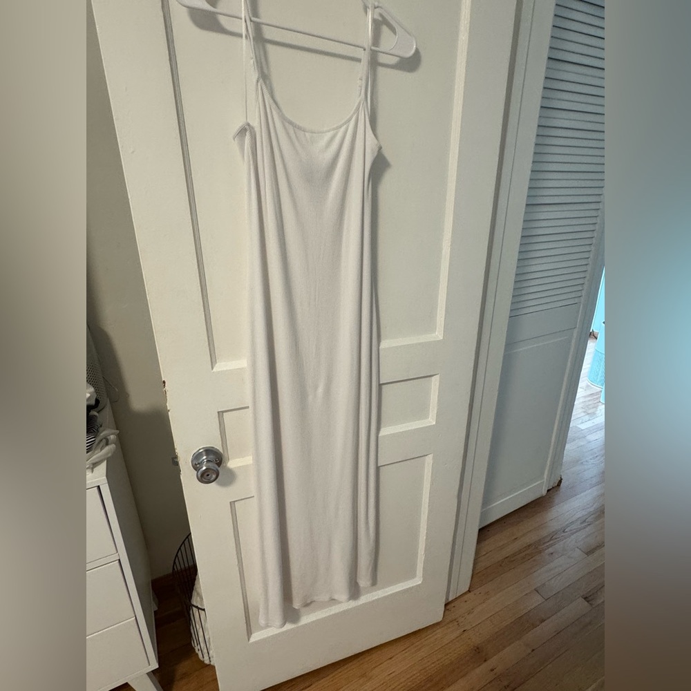 H&M Divided White Ribbed Maxi Tank Dress